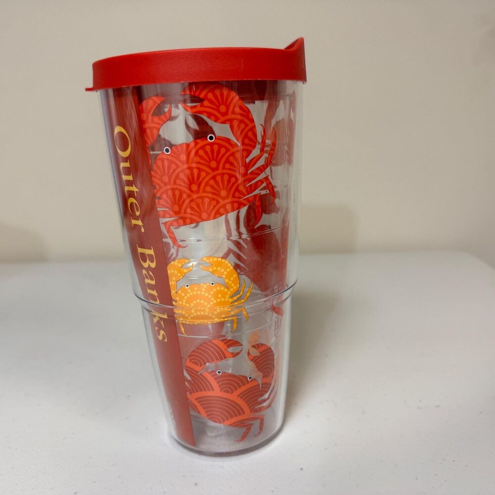 Outer Banks NC OBX Crabs Tumbler Tervis Hot Cold 24oz Insulated Drink Cup Beach